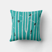 水の樺の木に上っているクロリス クッション (裏面)