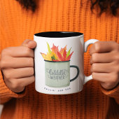 水の水彩秋 パーソナライズされた ツートーンマグカップ