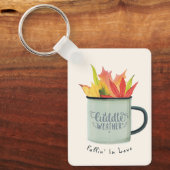 水の水色紅葉秋 キーホルダー (正面)