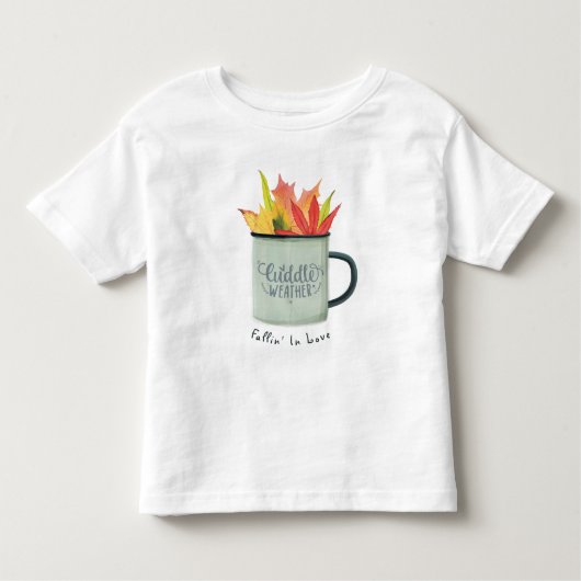 水の水色紅葉秋 トドラーTシャツ (正面)