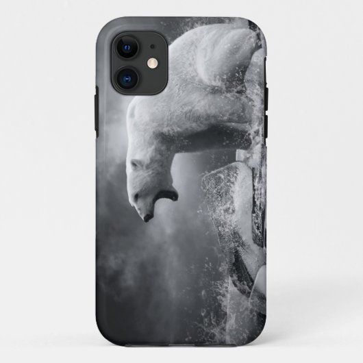 水の氷の白い白くまのハンター Case-Mate iPhoneケース (裏面)
