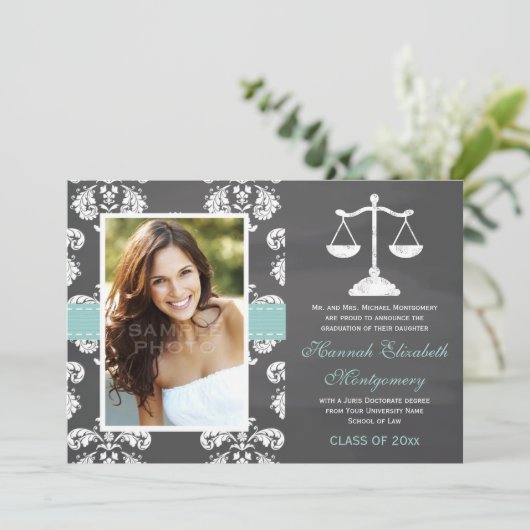 水の法律学校の黒板の卒業の発表 招待状 (スタンド正面)