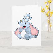 水の泡の象 カード (黄色い花)