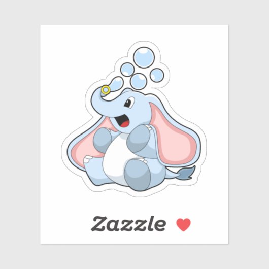 水の泡を持つ象 シール (シート)