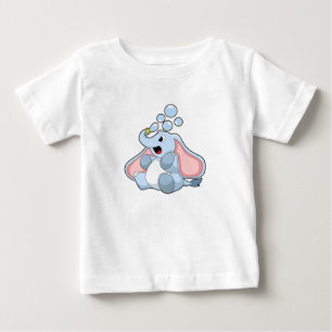 水の泡を持つ象 ベビーTシャツ