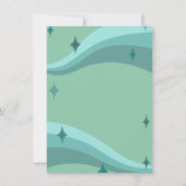 水の波のような誕生日カード 招待状 (裏面)