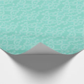 水の海の青のダマスク織 ラッピングペーパー (角)