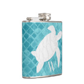 水の海ガラスのモノグラムのウミガメ フラスク (右)