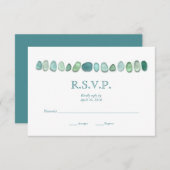水の海ガラス結婚RSVPのカード 出欠カード (正面/裏面)