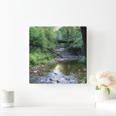 水の渓流に美しい日光 スクエア壁時計 (ホーム)