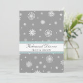 水の灰色の雪の冬のリハーサルのディナー・パーティ 招待状 (スタンド正面)