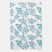 水の珊瑚礁パターン キッチンタオル (縦)