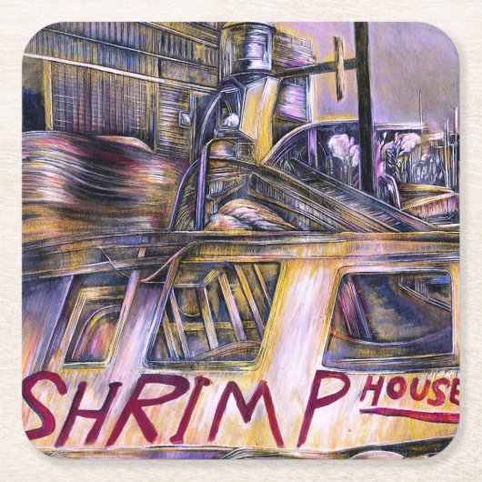 水の生まれ謎 スクエアペーパーコースター (正面)