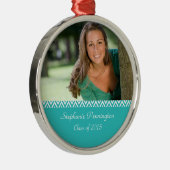 水の白いジグザグ形の卒業の写真のオーナメント メタルオーナメント (右)