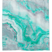 水の白い宝石用原石の瑪瑙の鉱物の水晶 シャワーカーテン (正面)