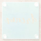 水の真新しい水彩画の金ゴールドの夢 ガラスコースター (裏面)