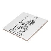 水の神、エジプトの象形文字 タイル (側面)