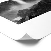 水の秋ブリダルヴェイルブラックとホワイト写真 ポスター (角)