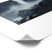 水の秋ブリダルヴェイルヨセミテのカラー写真 ポスター (角)