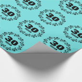 水の第30誕生日の名前をカスタムするV9 ラッピングペーパー (角)