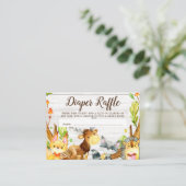 水の素朴色のウッドランド動物おむつラッフル エンクロージャーカード (スタンド正面)