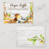 水の素朴色のウッドランド動物おむつラッフル エンクロージャーカード (正面/裏面)
