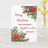 水の素朴色の娘の法律メリークリスマス カード (黄色い花)