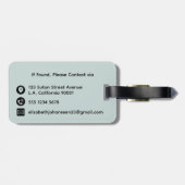 水の素朴色ワイルドフラワーズメイソンジャール淡い色のブルー ラゲッジタグ (裏面横)