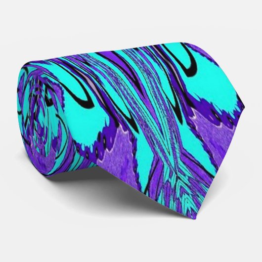 水の紫色のフラクタルの芸術のタイ ネクタイ (ロール)