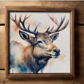 水の絵画色のエルク ポスター