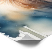 水の絵画色のエルク ポスター (角)