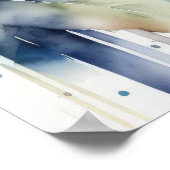 水の絵画色のナマケモノ5:4 ポスター (角)