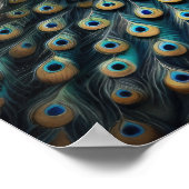 水の絵画色の孔雀1:1 ポスター (角)