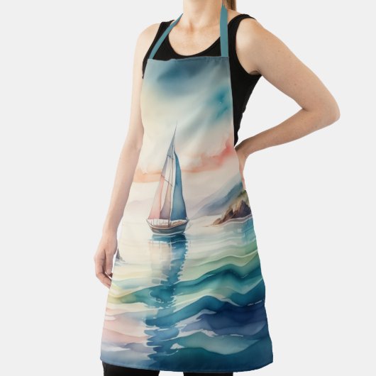水の絵画色の帆船 エプロン (インサイチュ)