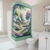 水の絵画色の庭の風景 シャワーカーテン (インサイチュ)