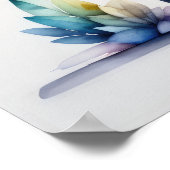 水の絵画色の象1:1 ポスター (角)