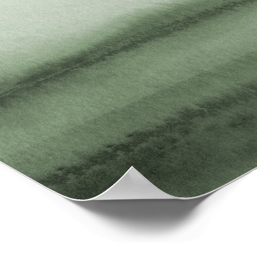 水の緑のグラデーション色の結婚取り外し式 ポスター (角)