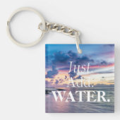水の美しい夕日と海を追加 キーホルダー (正面)