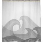 水の美しい灰色のアートの波おもしろい シャワーカーテン (正面)