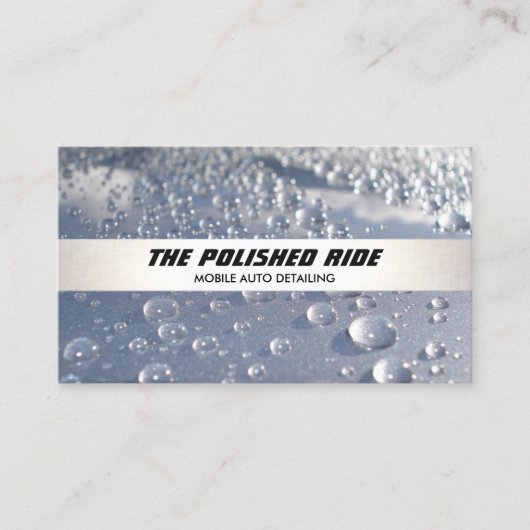 水の自動詳細ビーズ 名刺 (正面)