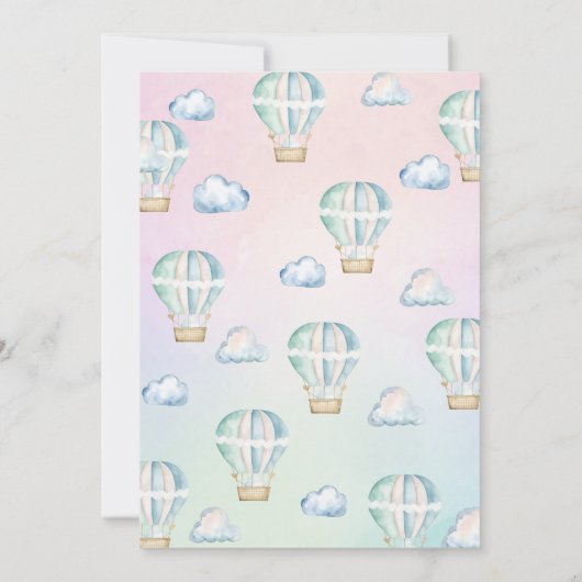 水の色ああ男の子の雲ベビーシャワー 招待状 (裏面)