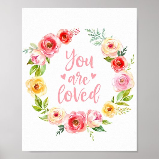 水の色あなたが愛されているフローラ子供部屋アートプリント ポスター (正面)