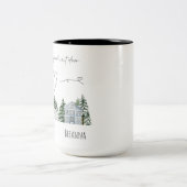 水の色あなたが隣のドアの記念に住んでいることを望む ツートーンマグカップ (中央)