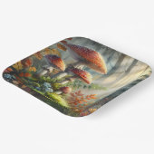 水の色あまんたマッシュルームの森の葉芸術 ペーパープレート (傾斜あり)