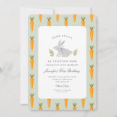 水の色いくつかのバニーが1つの誕生日を回している 招待状 (正面)