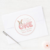 水の色いくつかのバニーはONE誕生日パーティーの好意 ラウンドシール (封筒)