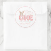 水の色いくつかのバニーはONE誕生日パーティーの好意 ラウンドシール (バッグ)