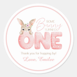 水の色いくつかのバニーはONE誕生日パーティーの好意 ラウンドシール