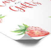 水の色いちごカードとギフト赤ちゃんシャワー ポスター (角)