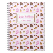 水の色おいしいデザートベーカリーカップケーキデザイナー ノートブック (正面)